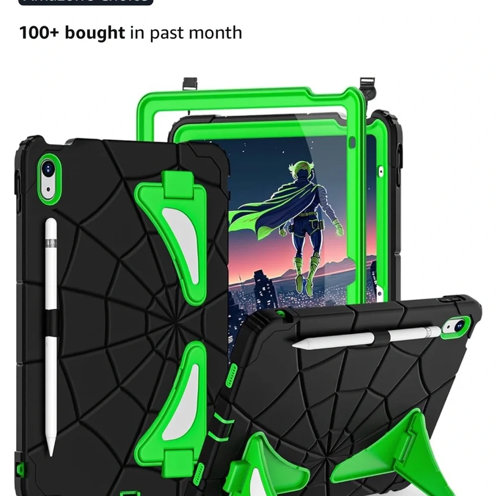 Rugged Black and Green Tablet Case